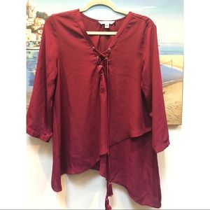 ⭐️ buy 2/get 1 {Counterparts} Maroon Tunic Top